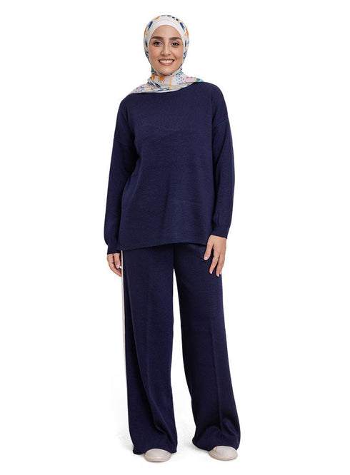 Medieval Blue Line Knit Suit - Khotwh